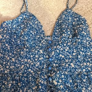 Blue floral printed dress